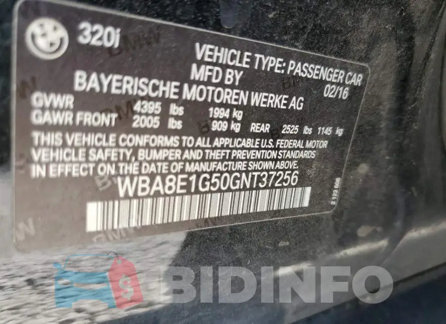 WBA8E1G50GNT37256 Photo# 12