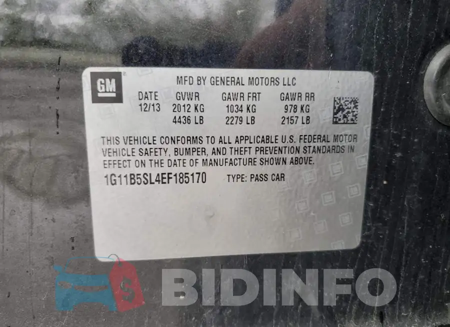 1G11B5SL4EF185170 Photo# 12
