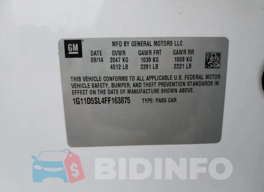 1G11D5SL4FF163875 Photo# 12