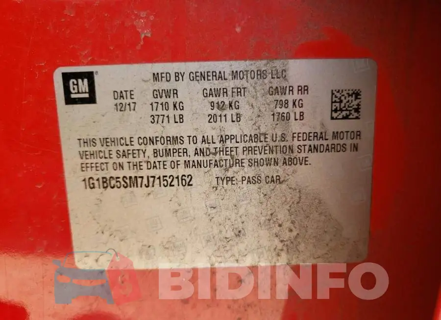 1G1BC5SM7J7152162 Photo# 12
