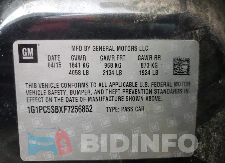1G1PC5SBXF7256852 Photo# 10