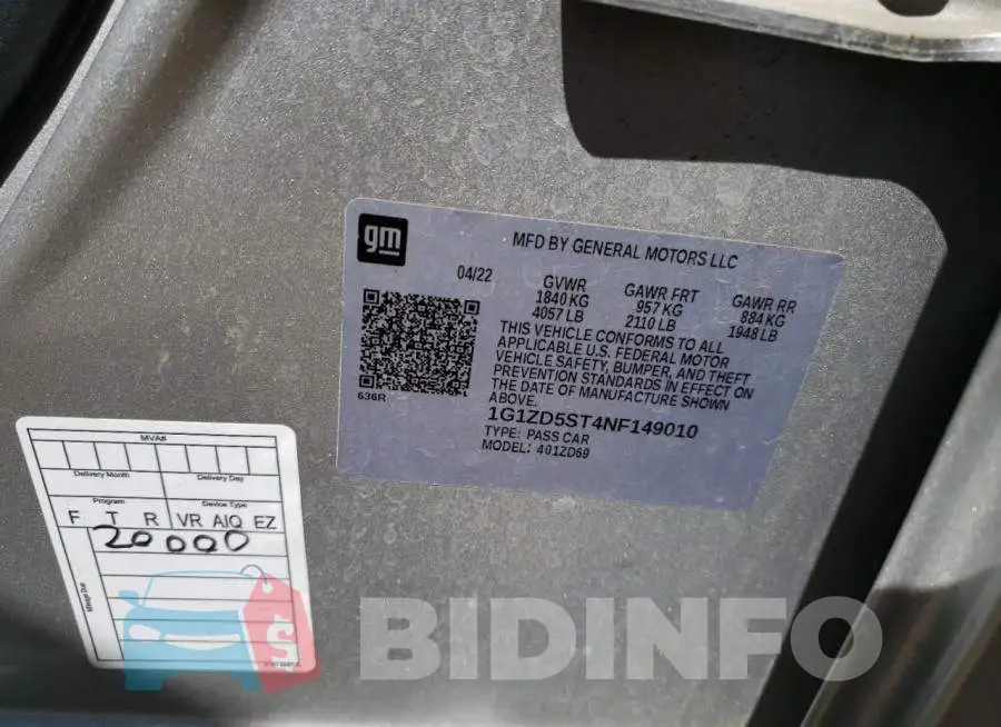 1G1ZD5ST4NF149010 Photo# 13