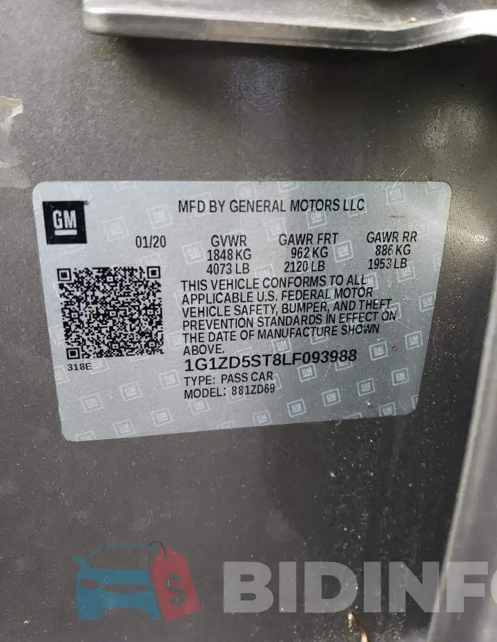 1G1ZD5ST8LF093988 Photo# 12
