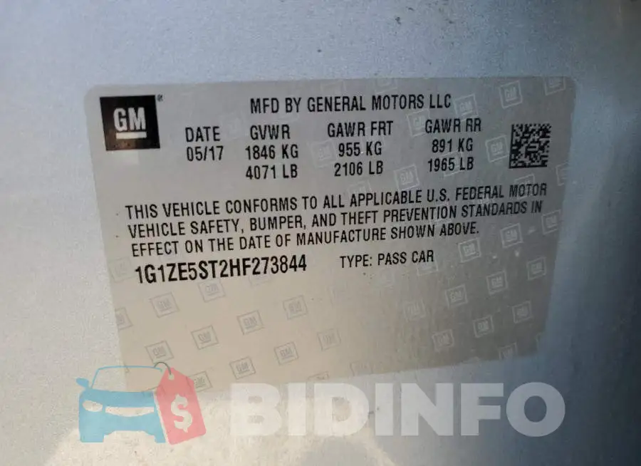 1G1ZE5ST2HF273844 Photo# 12