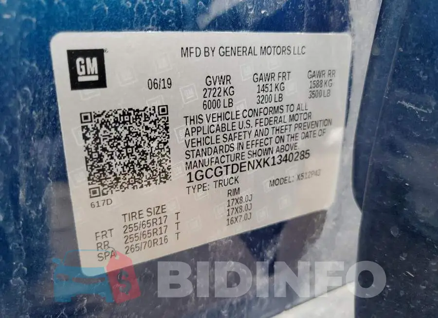 1GCGTDENXK1340285 Photo# 13