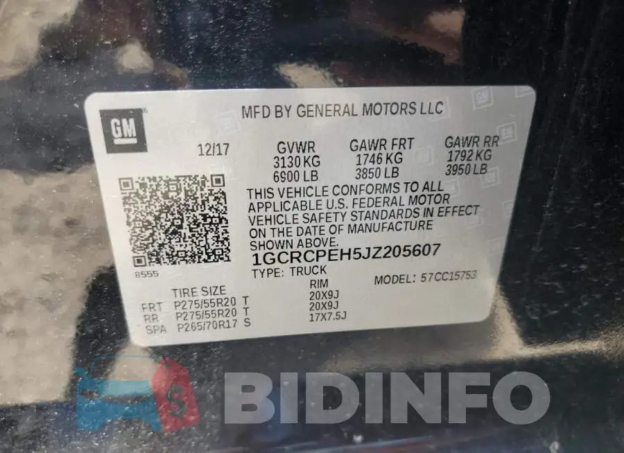 1GCRCPEH5JZ205607 Photo# 12