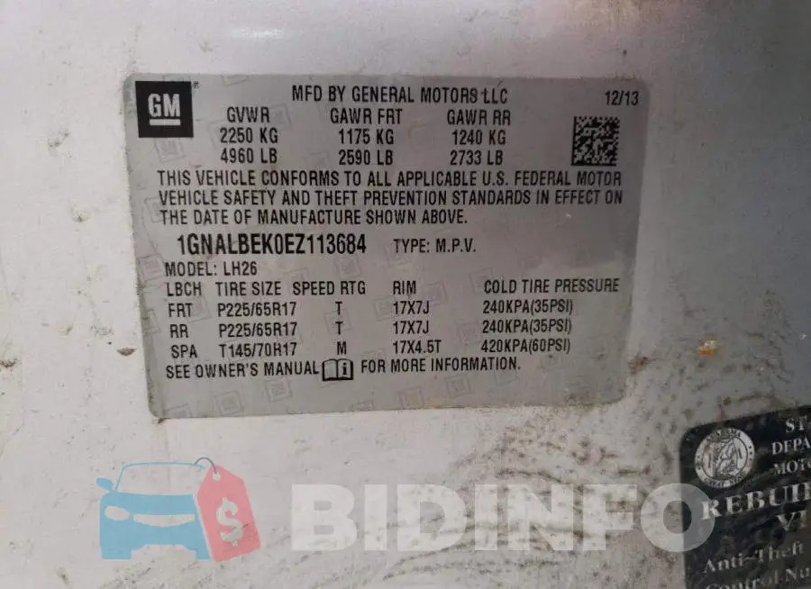 1GNALBEK0EZ113684 Photo# 12