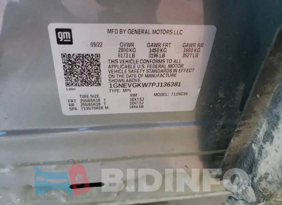 1GNEVGKW7PJ136381 Photo# 14