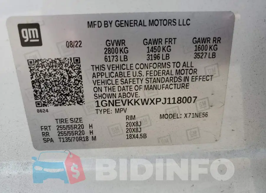 1GNEVKKWXPJ118007 Photo# 13