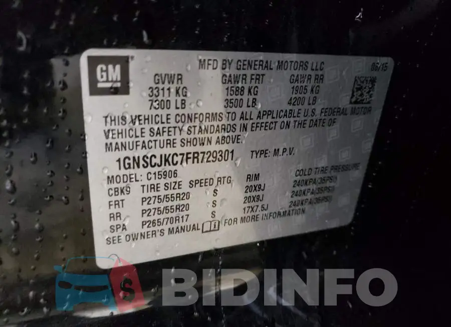 1GNSCJKC7FR729301 Photo# 13