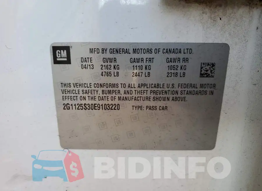 2G1125S30E9103220 Photo# 12