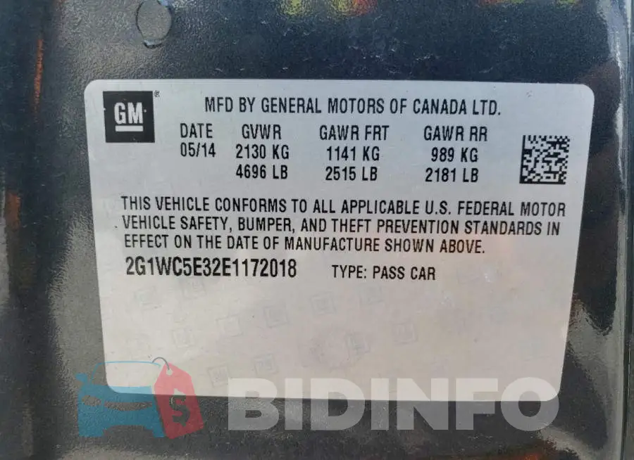 2G1WC5E32E1172018 Photo# 12