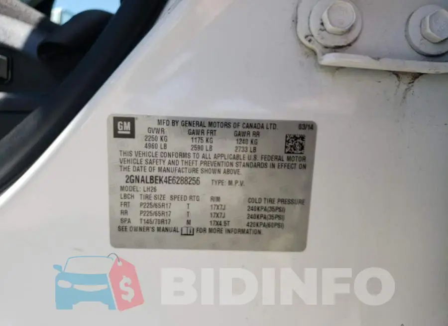 2GNALBEK4E6288256 Photo# 12