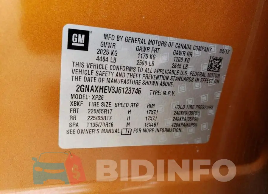 2GNAXHEV3J6123746 Photo# 14