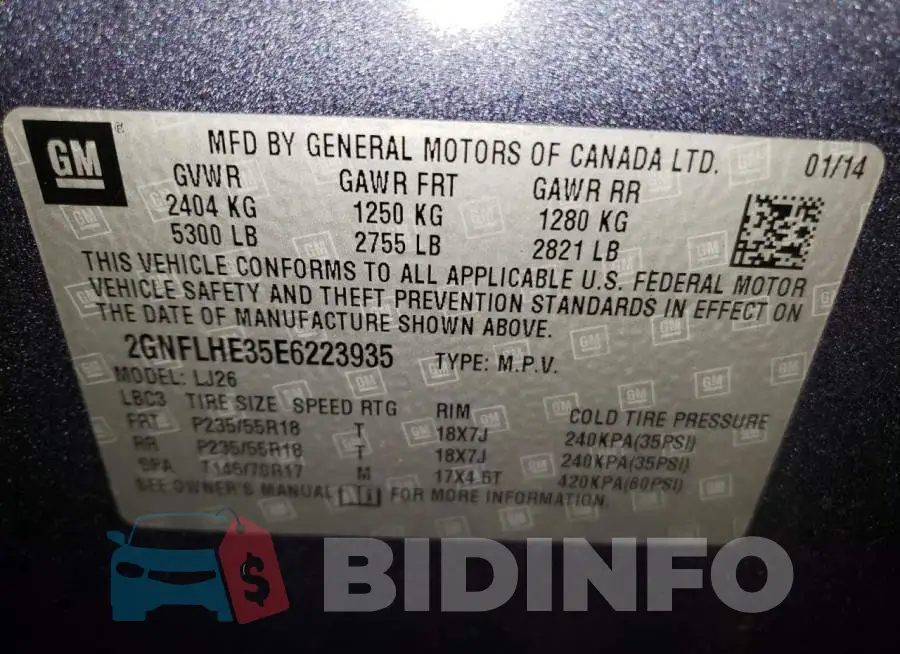 2GNFLHE35E6223935 Photo# 13