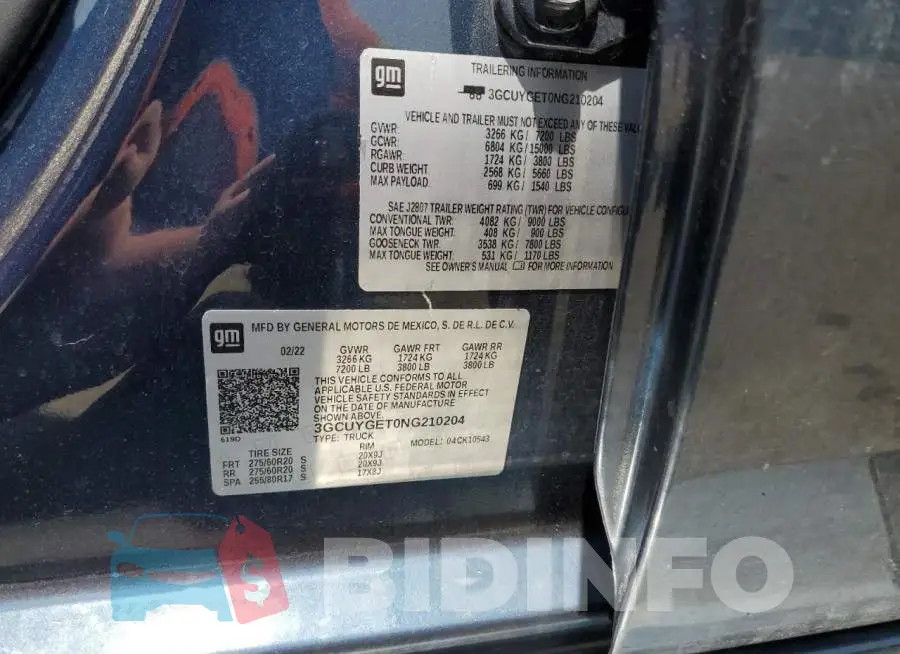 3GCUYGET0NG210204 Photo# 12