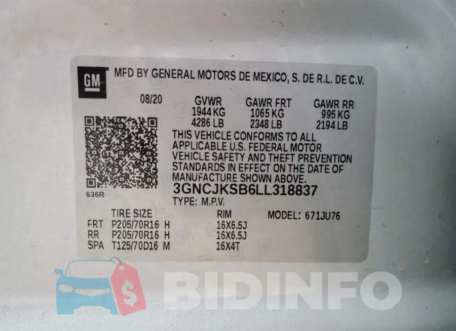 3GNCJKSB6LL318837 Photo# 13