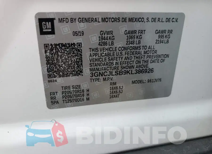 3GNCJLSB9KL386926 Photo# 13