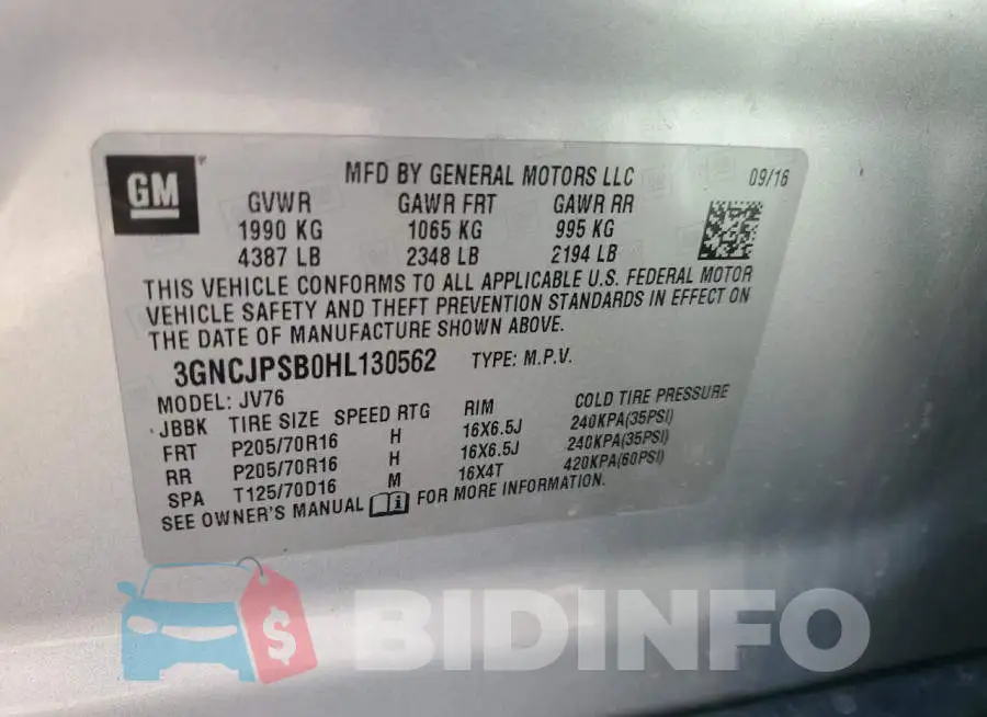3GNCJPSB0HL130562 Photo# 12