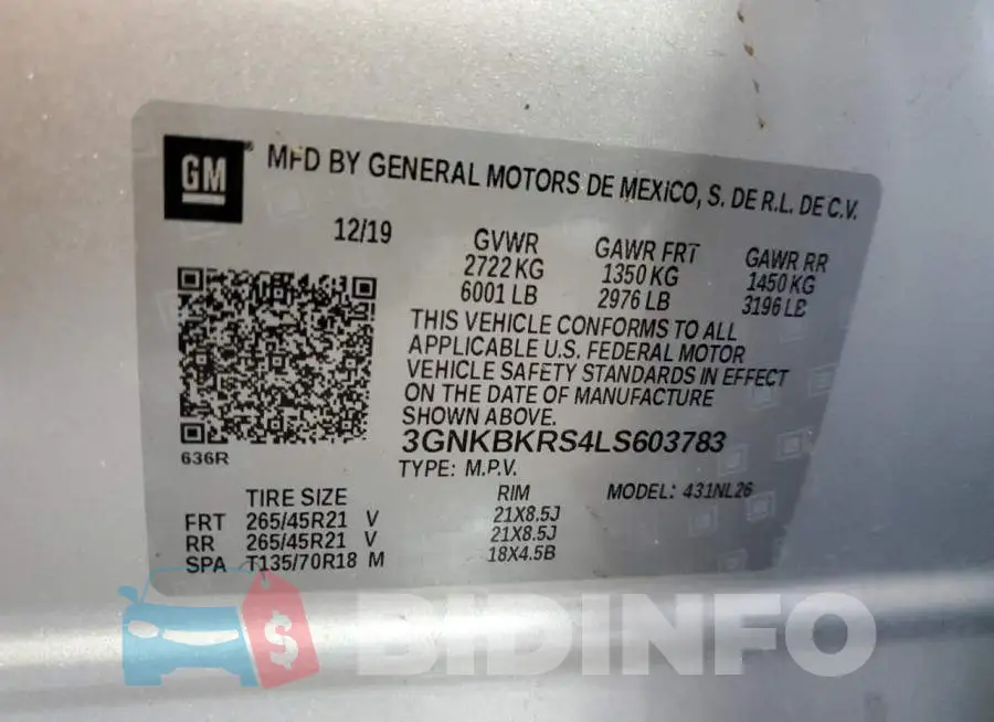3GNKBKRS4LS603783 Photo# 12