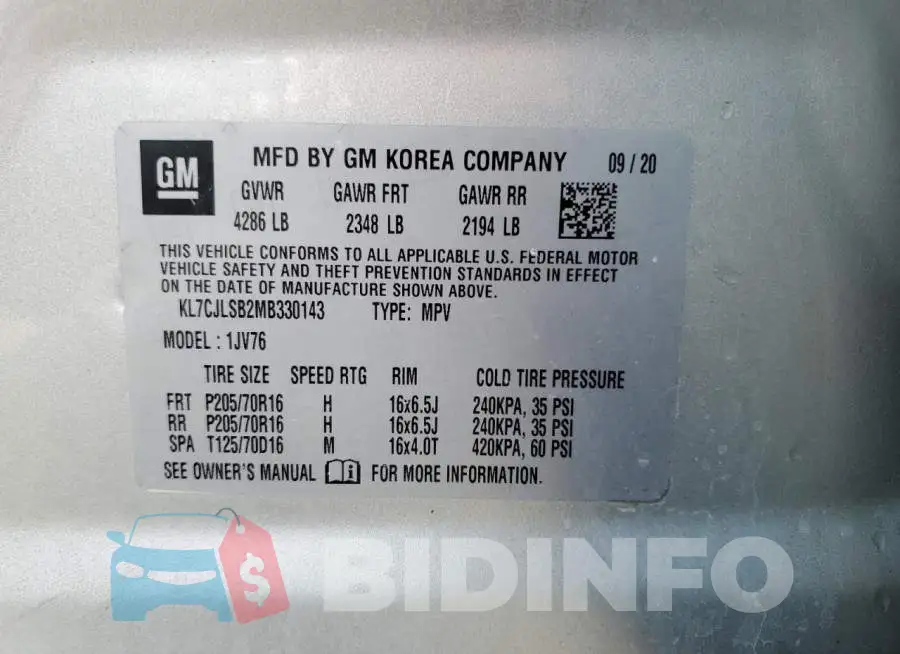 KL7CJLSB2MB330143 Photo# 13
