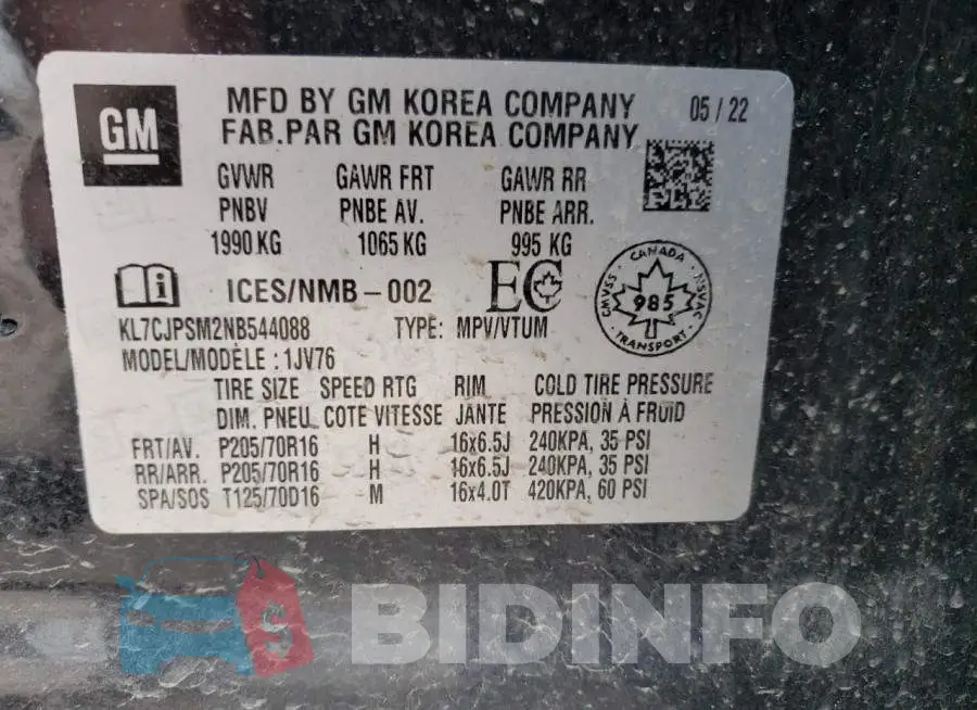 KL7CJPSM2NB544088 Photo# 14
