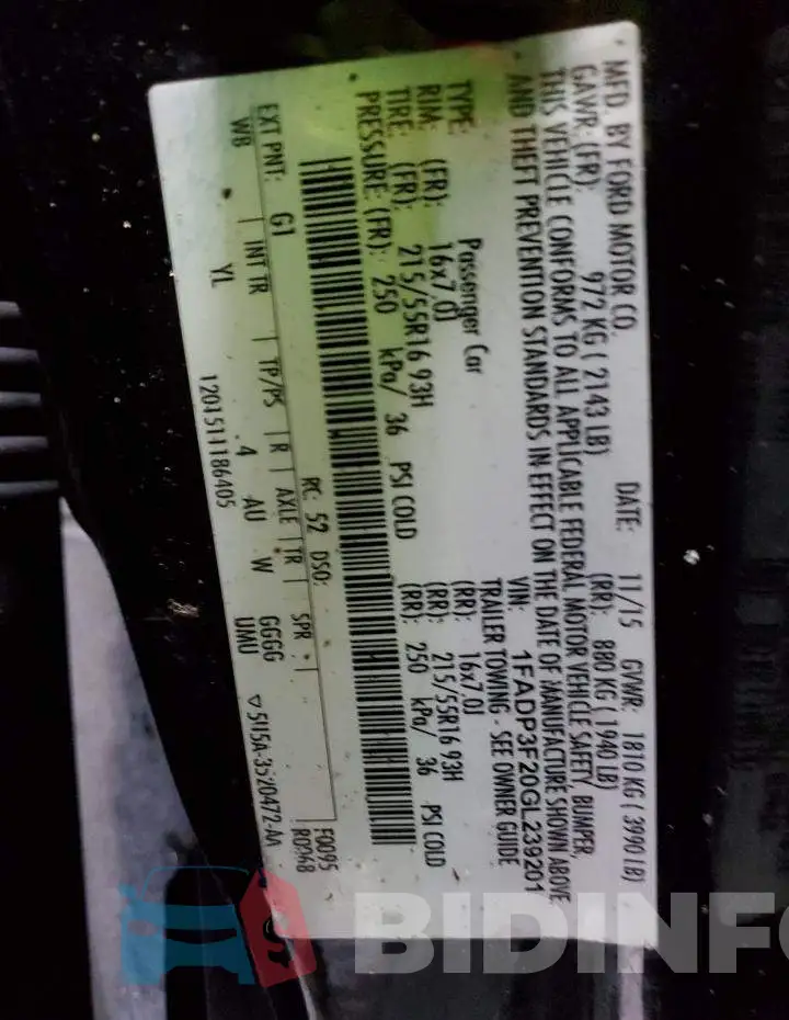 1FADP3F20GL239201 Photo# 13