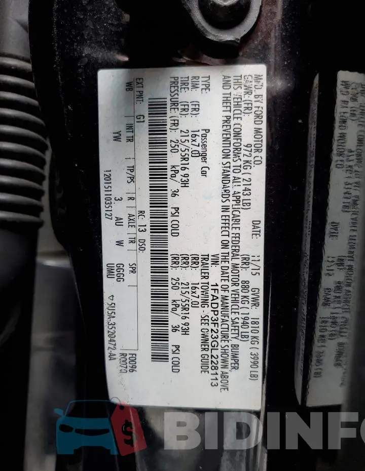1FADP3F23GL228113 Photo# 12