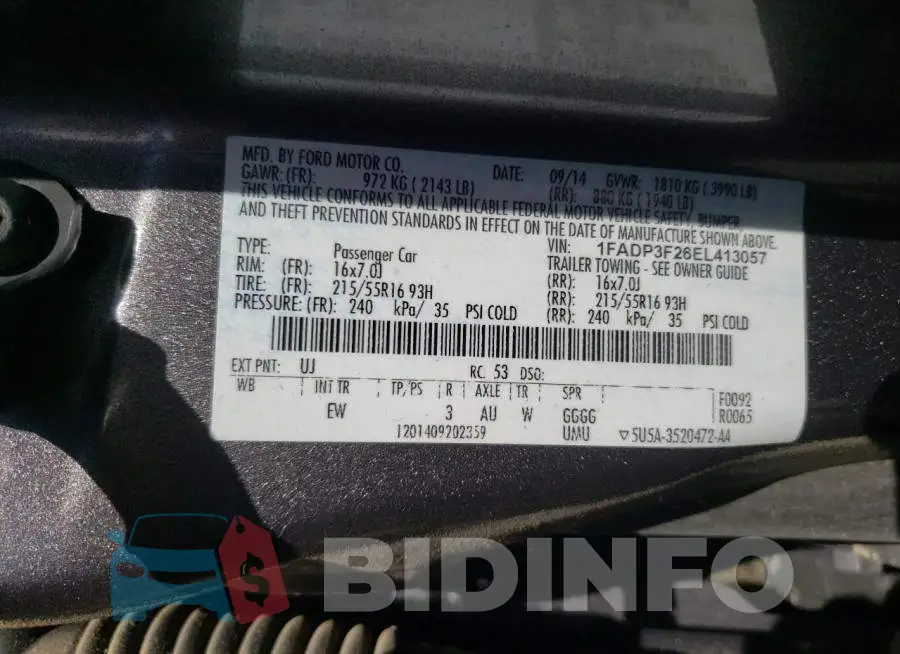 1FADP3F26EL413057 Photo# 12