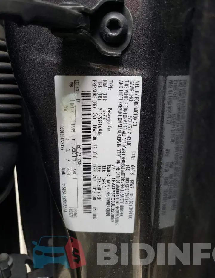 1FADP3FE8JL323090 Photo# 12