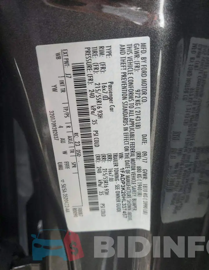 1FADP3K20HL337457 Photo# 13