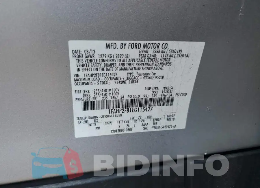 1FAHP2F81EG115427 Photo# 12