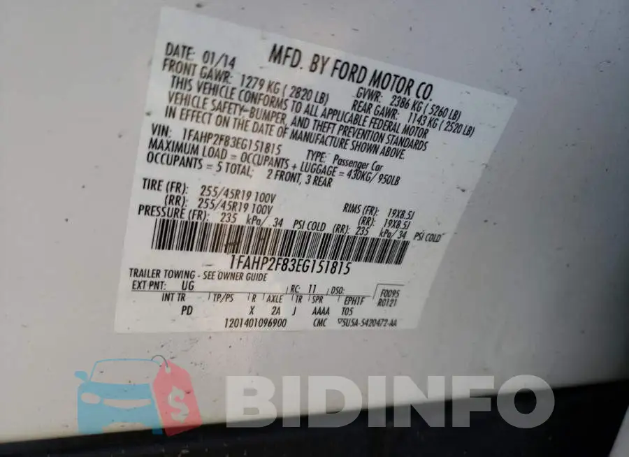 1FAHP2F83EG151815 Photo# 13
