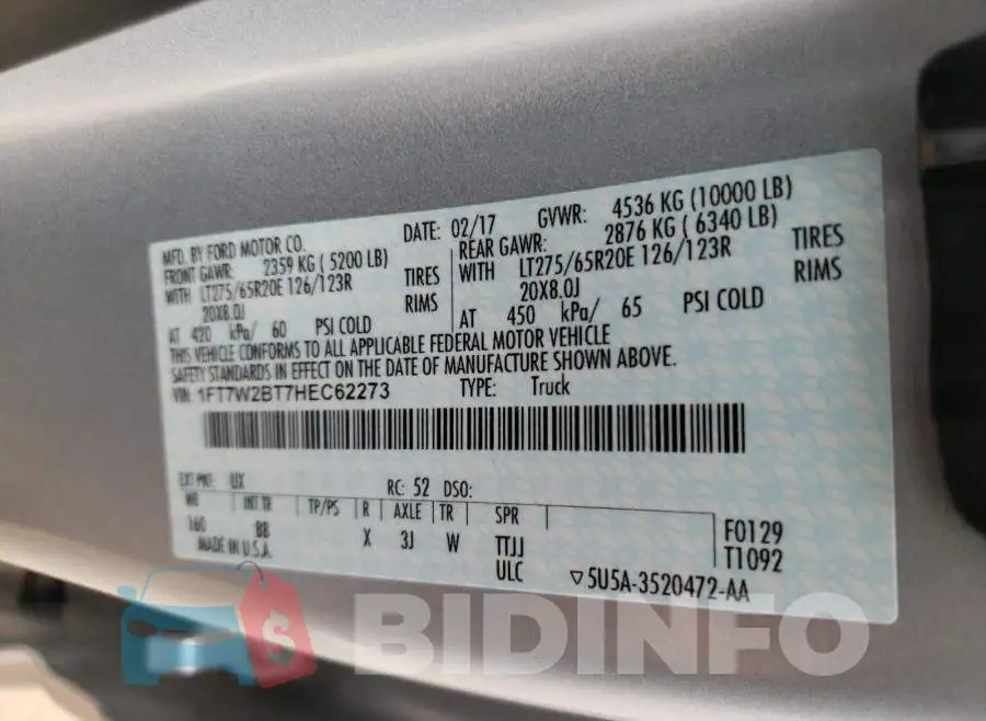1FT7W2BT7HEC62273 Photo# 10