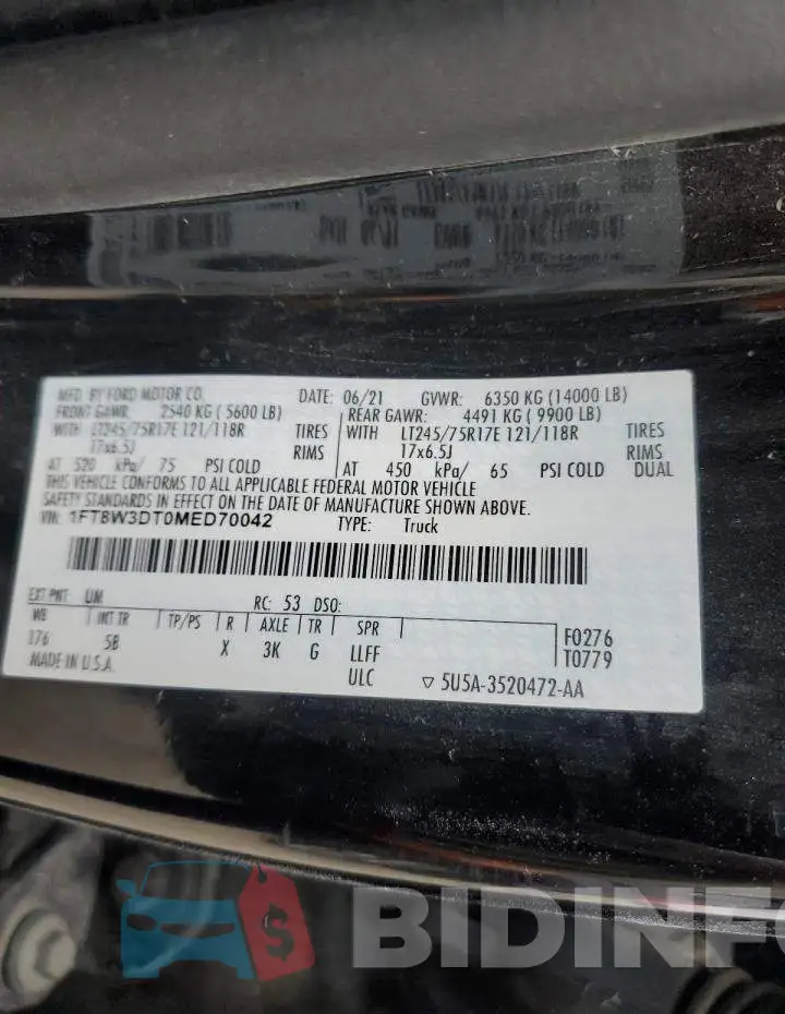 1FT8W3DT0MED70042 Photo# 12
