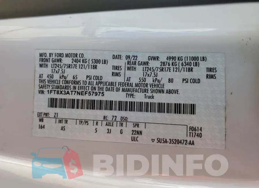 1FT8X3AT7NEF57975 Photo# 13