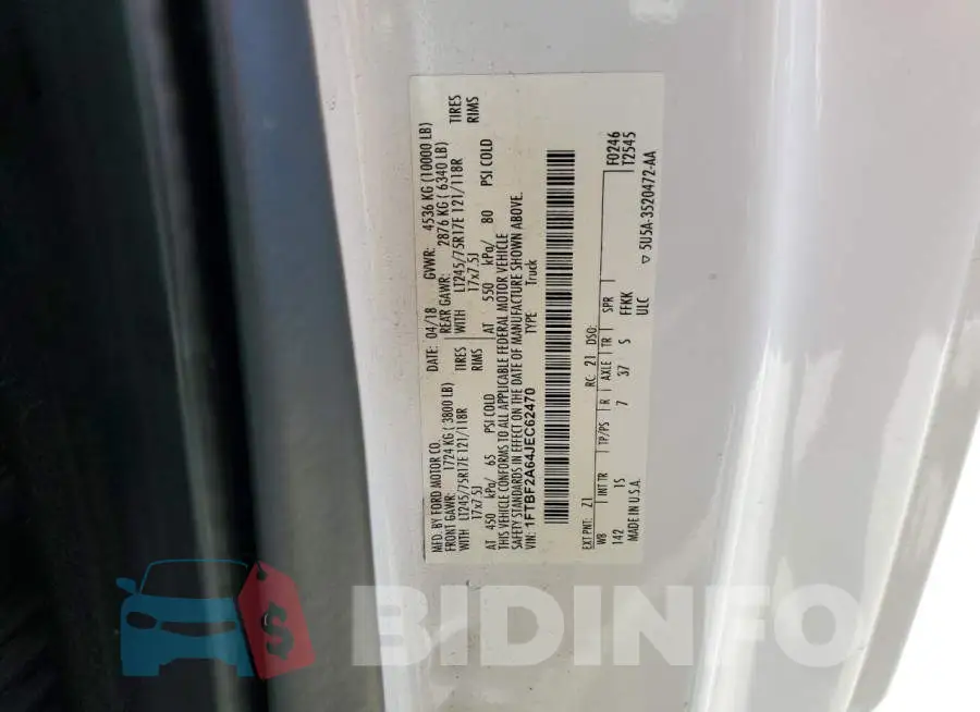 1FTBF2A64JEC62470 Photo# 12