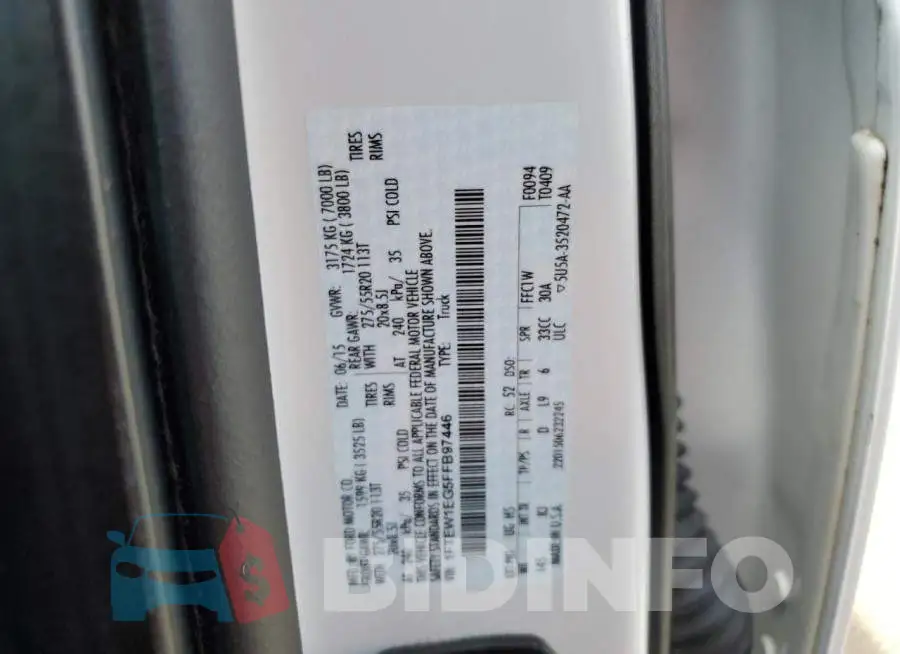 1FTEW1EG5FFB97446 Photo# 12