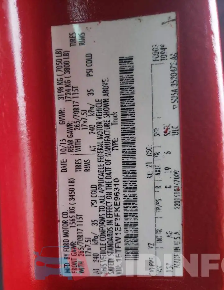 1FTFW1EF3FKE96310 Photo# 12