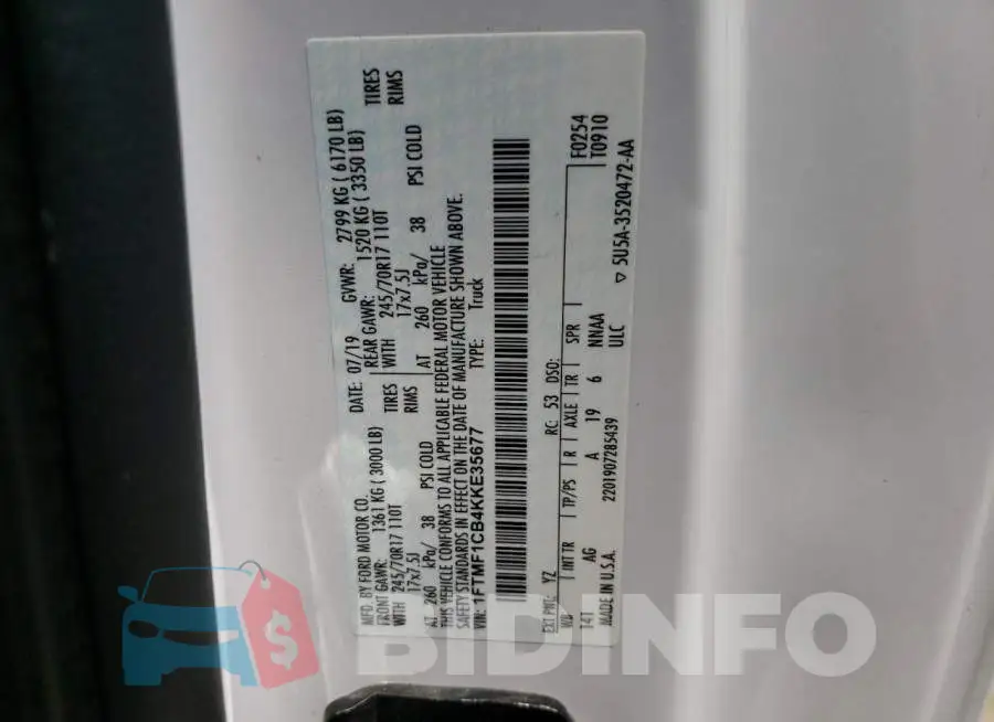 1FTMF1CB4KKE35677 Photo# 12
