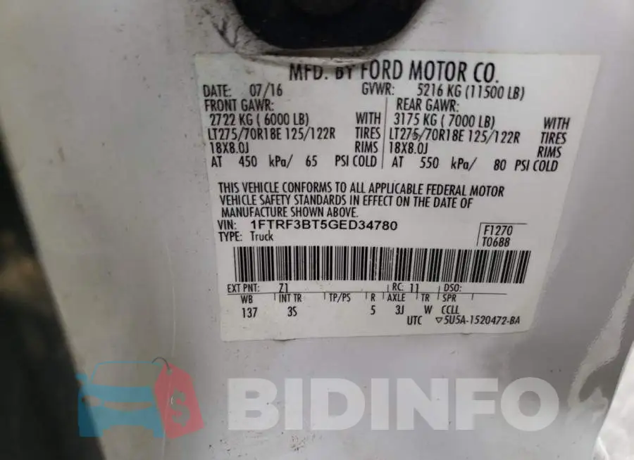 1FTRF3BT5GED34780 Photo# 12