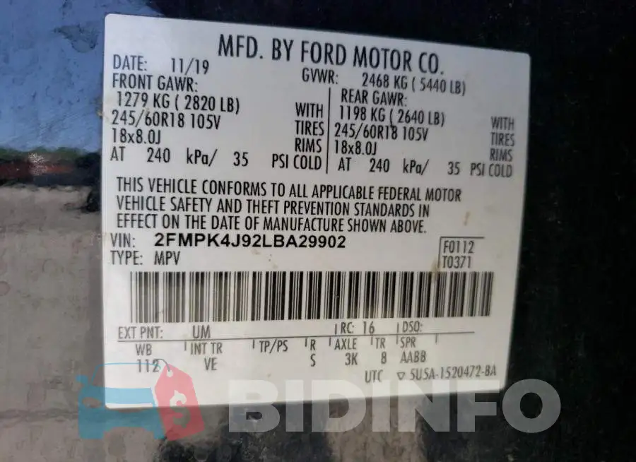 2FMPK4J92LBA29902 Photo# 13