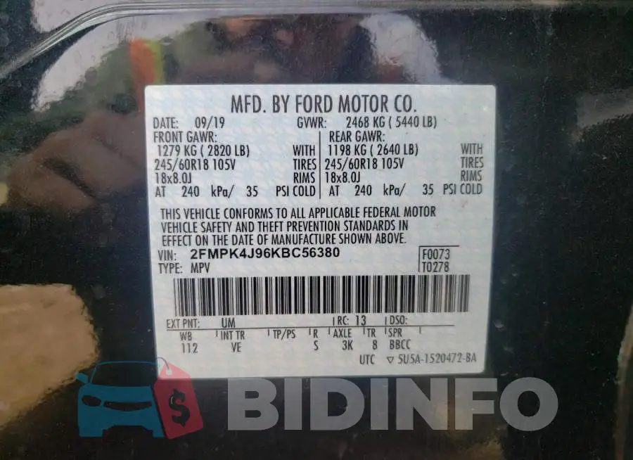 2FMPK4J96KBC56380 Photo# 12