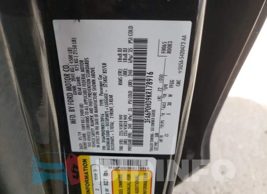 3FA6P0HD9KR178916 Photo# 12