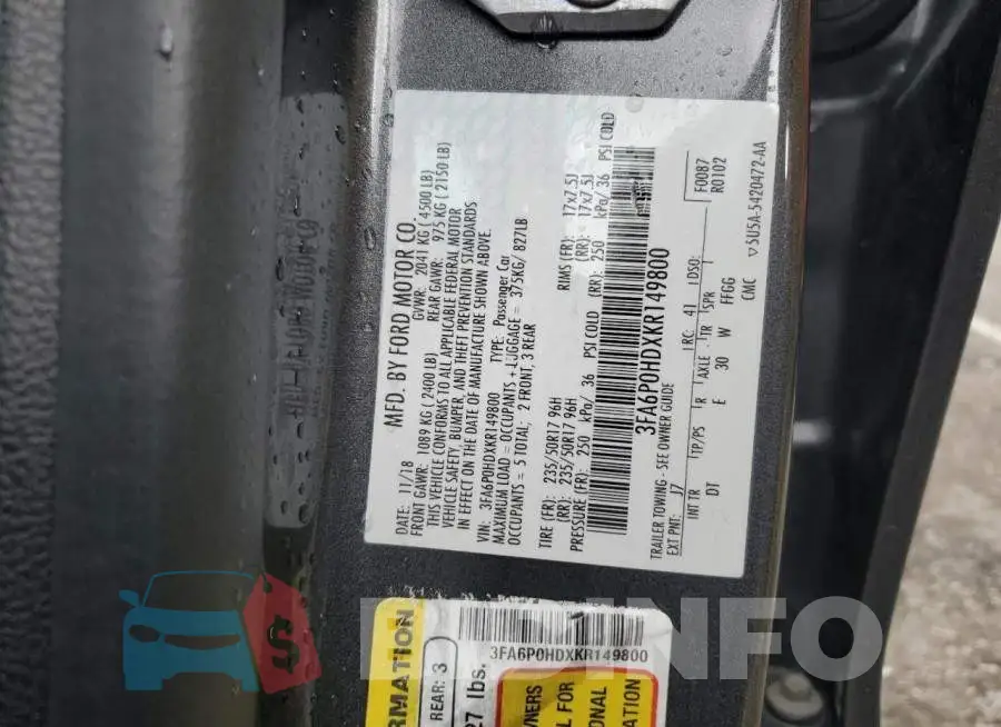 3FA6P0HDXKR149800 Photo# 13