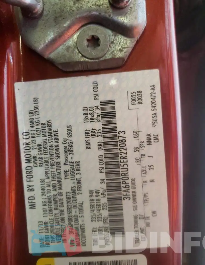 3FA6P0RU5ER220873 Photo# 12
