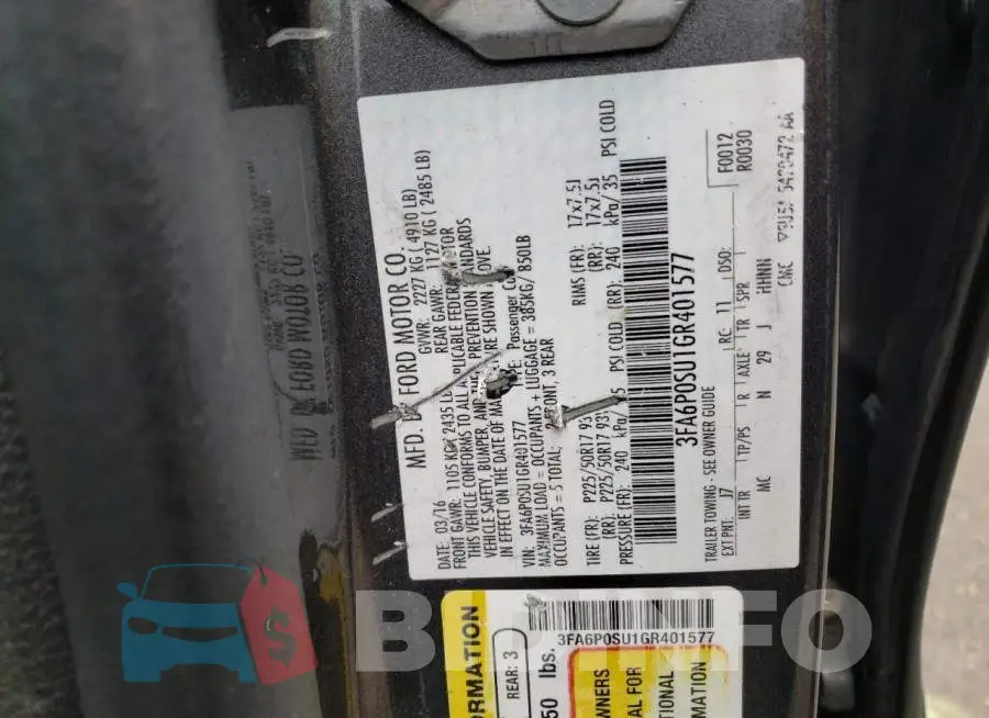 3FA6P0SU1GR401577 Photo# 12