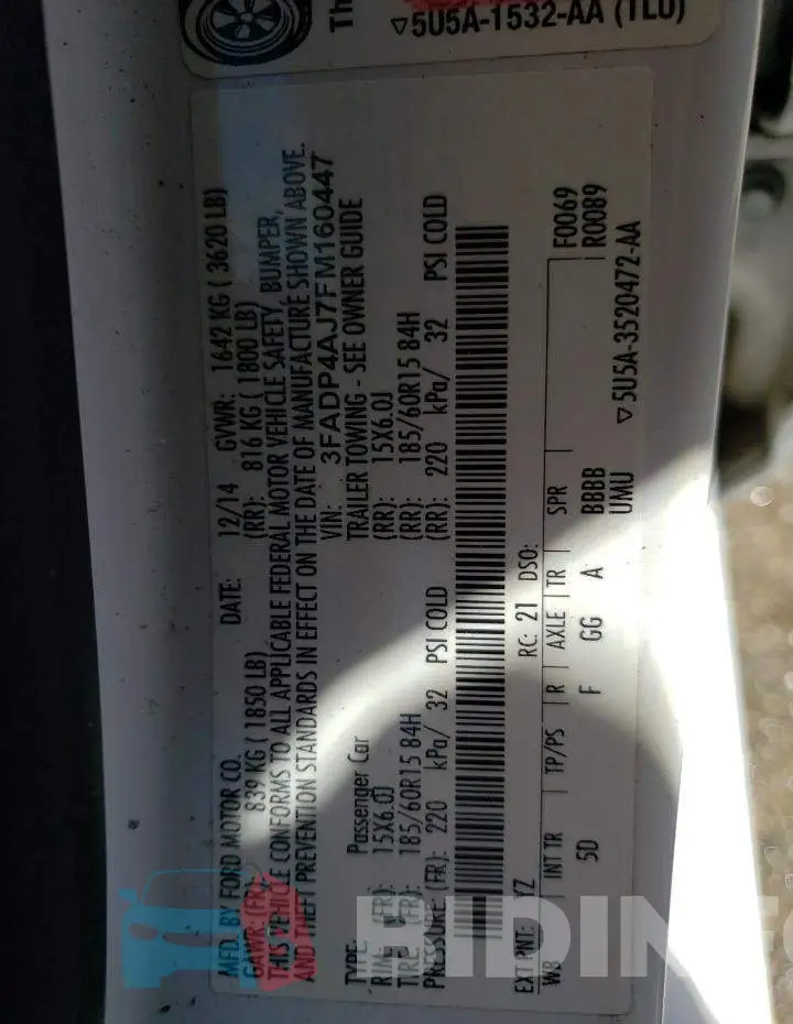 3FADP4AJ7FM160447 Photo# 12
