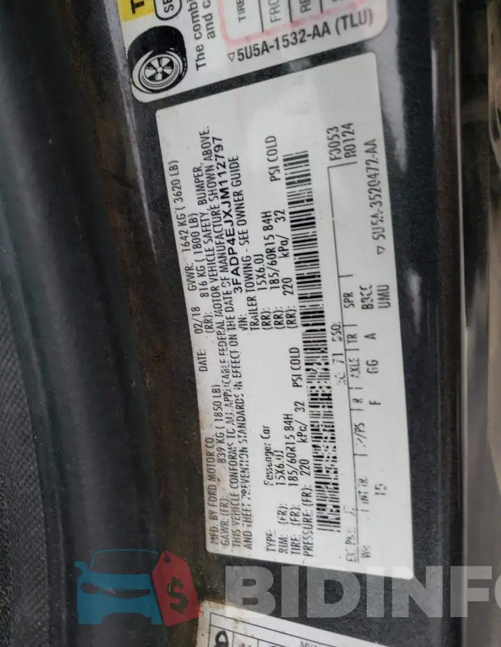 3FADP4EJXJM112797 Photo# 12
