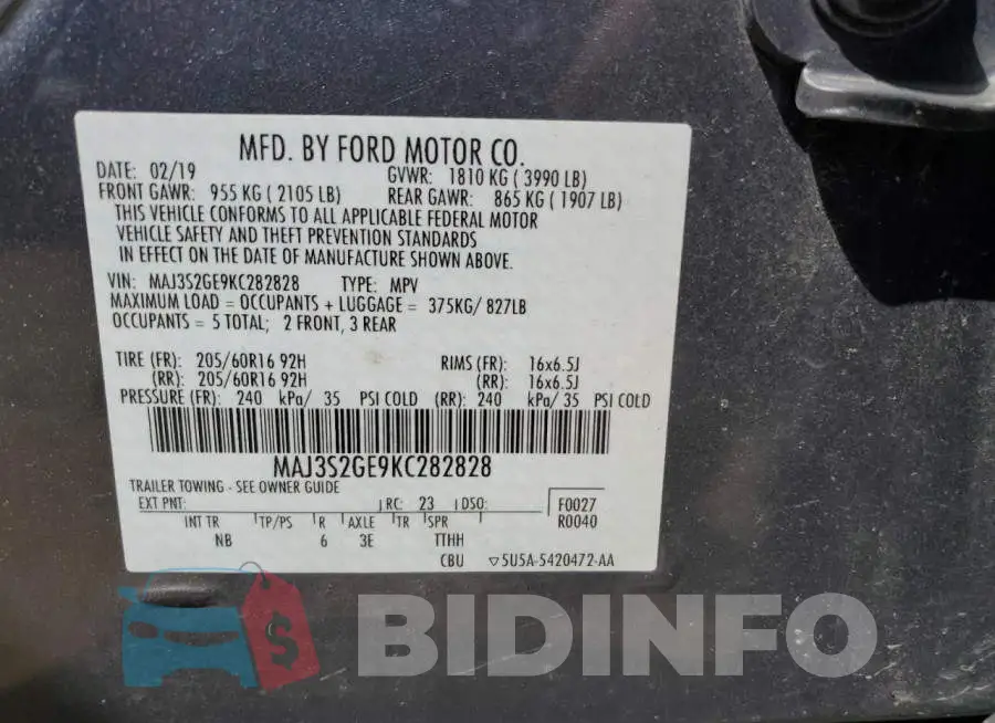 MAJ3S2GE9KC282828 Photo# 13